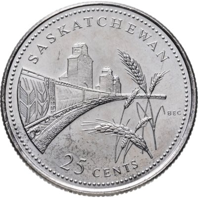купить Канада 25 центов (cents) 1992 "125 лет Конфедерации Канада - Саскачеван"