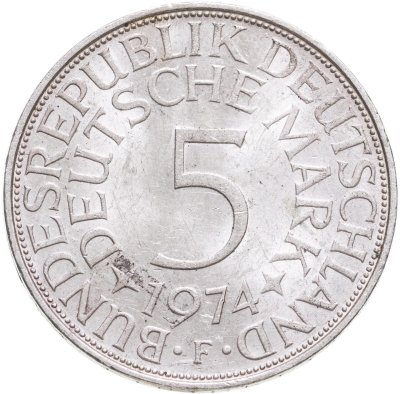купить Германия 5 марок (deutsche mark) 1974 F