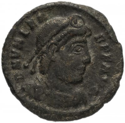 купить Римская Империя Валент II 364–378 гг фоллис (реверс: Виктория идет влево, в руках - венок и пальмовая ветвь)