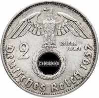 Купить Германия (Третий рейх) 2 рейхсмарки (reichsmark) 1937 "E"
