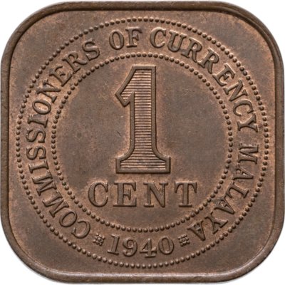 купить Малайя 1 цент (cent) 1940 с портретом Короля Георга 6