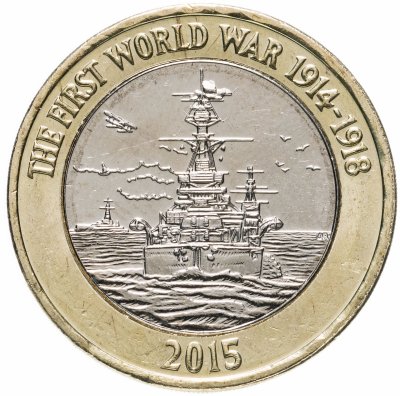 купить Великобритания 2 фунта (pounds) 2015 Королевский флот в Первой мировой войне