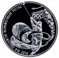 Купить Польша 10 злотых 2016 "Олимпийские игры Рио де Жанейро"в футляре с сертификатом