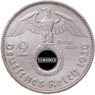 купить Германия, Третий Рейх 2 рейхсмарки 1939, Орел со свастикой