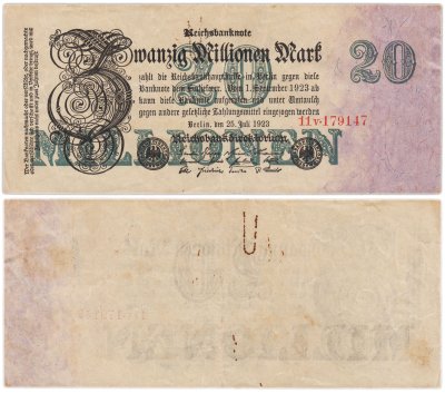 купить Германия 20000000 марок 1923 года (Pick 97b(1)