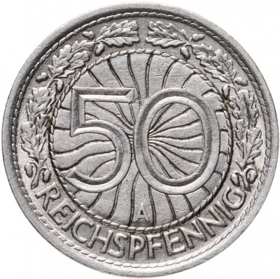 купить Германия 50 рейхспфеннигов (reichspfennig) 1929 A знак монетного двора "A" — Берлин