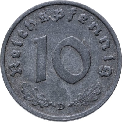 купить Германия, Третий рейх 10 рейхс пфеннигов (reichspfennig) 1944 двор D