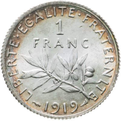 купить Франция 1 франк (franc) 1919
