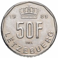 Купить Люксембург 50 франков (francs) 1989-1990 случайный год