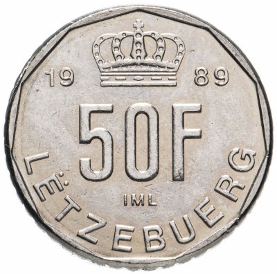 купить Люксембург 50 франков (francs) 1989-1990 случайный год