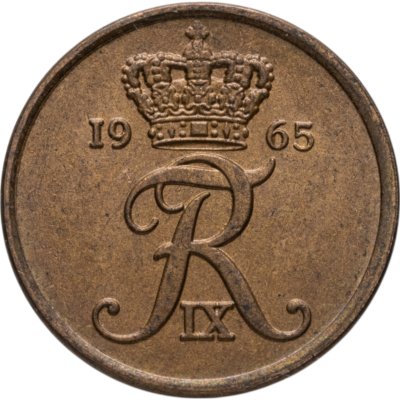 купить Дания 2 эре (ore) 1965 Бронза /коричневый цвет/