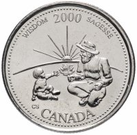 Купить Канада 25 центов (cents) 2000 "Миллениум - Мудрость"
