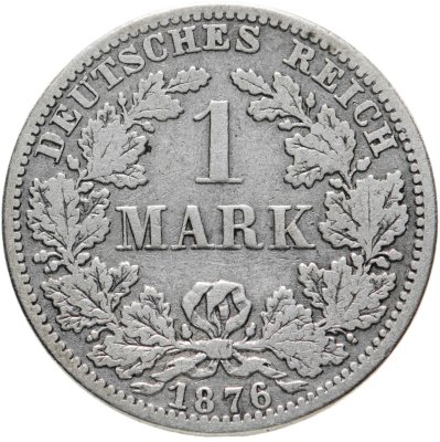 купить Германия 1 марка (mark) 1876, знак монетного двора: "A" - Берлин
