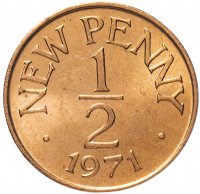 купить Гернси 1/2 нового пенни (penny) 1971