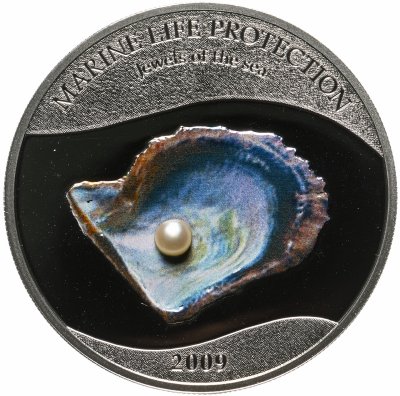 купить Палау 5 долларов 2009 "Морской жемчуг. Драгоценность моря. Цветная жемчужина" в футляре с сертификатом