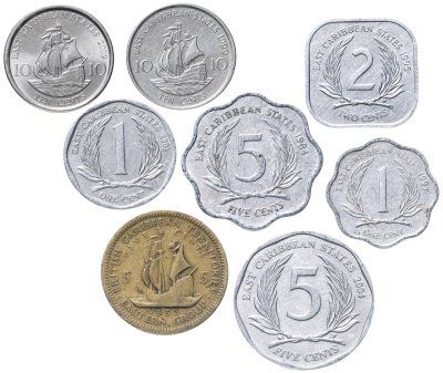 купить Восточные Карибы, набор из 7 монет 1955-2009