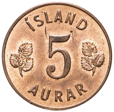 купить Исландия 5 эйре (aurar) 1965