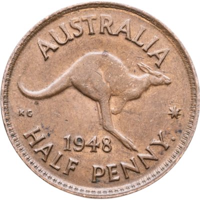 купить Австралия 1/2 пенни (penny) 1948 Точка после "PENNY"