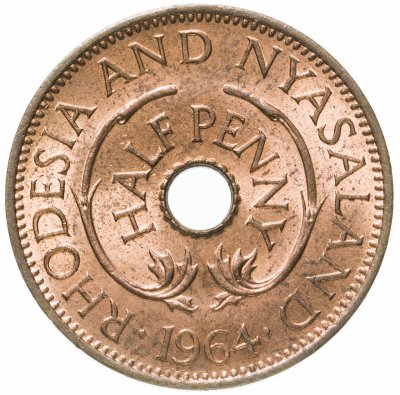 купить Родезия и Ньясаленд 1/2 пенни (penny) 1964