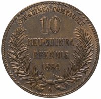 купить Германская Новая Гвинея 10 пфеннигов (pfennig) 1894 А Вильгельм II (Wilhelm II)