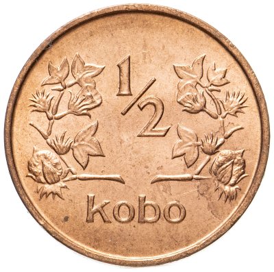 купить Нигерия 1/2 кобо (kobo) 1973