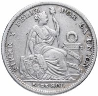 купить Перу 1/5 соля (sol) 1888