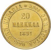 Купить 20 марок 1891 "L", для Финляндии