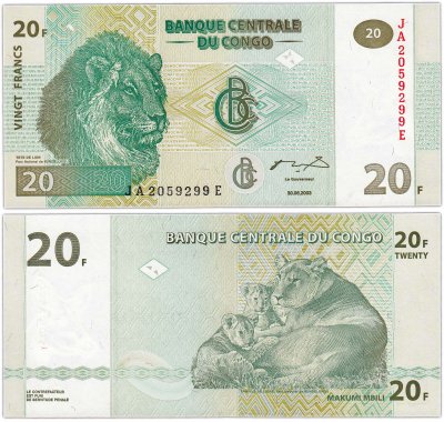 купить Конго 20 франков 2003