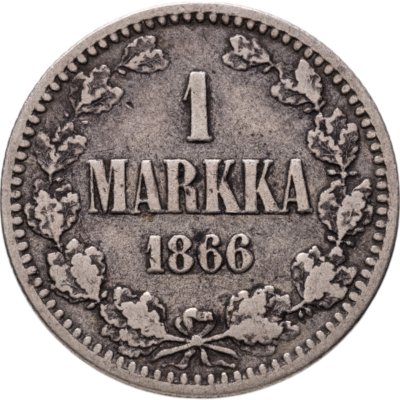 купить 1 марка 1866 S Российская Финляндия