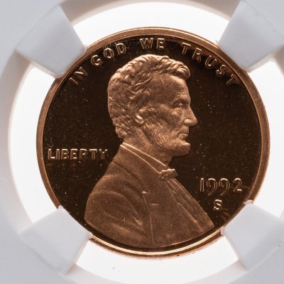 купить США 1 цент (cent) 1992 S "Lincoln Memorial Cent" в слабе DNC PF68