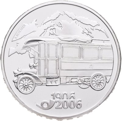 купить Швейцария 20 франков 2006 "100 лет почтовому автобусу" в капсуле