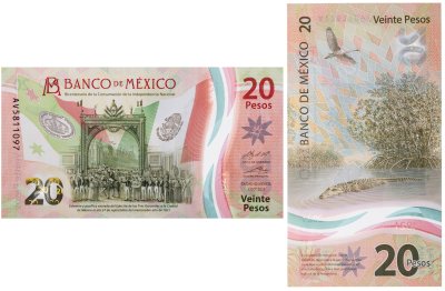 купить Мексика 20 песо 2021 юбилейная "200 лет Независимости Мексики" пластик
