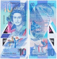 Купить Восточные Карибы 10 долларов 2019 (Pick **) пластик