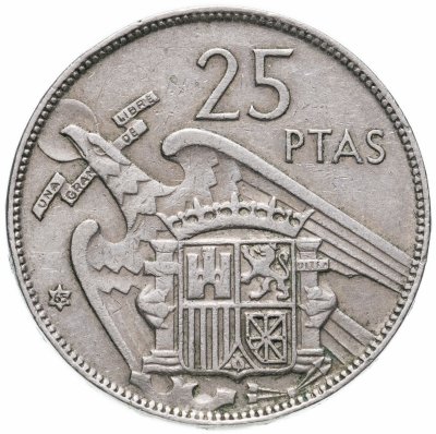купить Испания 25 песет (pesetas) 1957