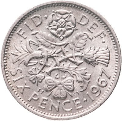купить Великобритания 6 пенсов 1967