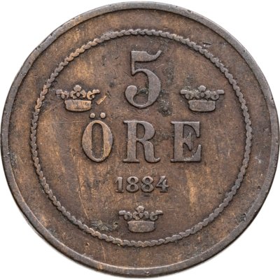 купить Швеция 5 эре (ore) 1884