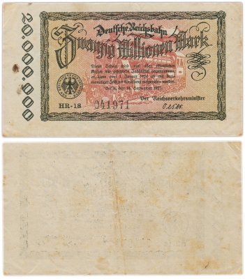 купить Германия 20000000 марок 1923 год ж.д. Берлин