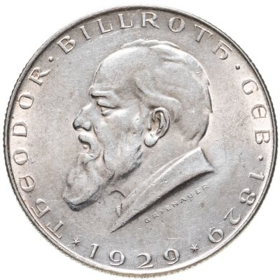 купить Австрия 2 шиллинга (shillings) 1929 "100 лет со дня рождения Теодора Бильрота"