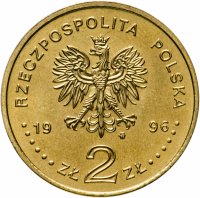 Купить Польша 2 злотых 1996 "150 лет со дня рождения Генрика Сенкевича"