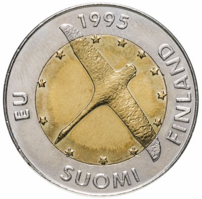 купить Финляндия 10 марок 1995 "Вступление Финляндии в Европейский союз"