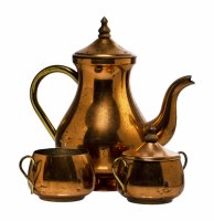 Купить Набор кофейный из 3-х предметов (кофейник, сахарница, молочник), медь, Португалия, 1970-1990 гг.