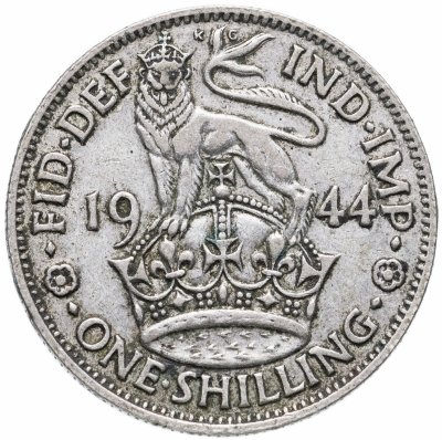 купить Великобритания 1 шиллинг (shilling) 1944 Английский шиллинг - лев, стоящий на короне