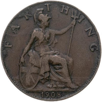 купить Великобритания 1 фартинг (farthing) 1908