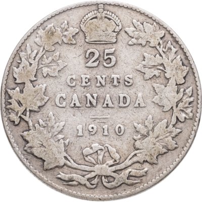 купить Канада 25 центов (квотер, cents) 1910