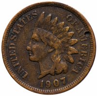 Купить США 1 цент (cent) 1907 Indian Head Cent