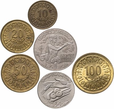 купить Тунис, набор из 9 монет 1960-1997