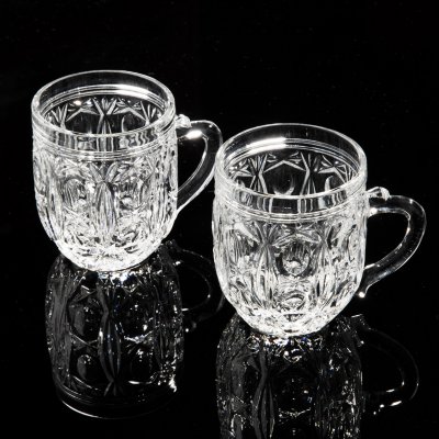 купить Набор из 2 кружек с рельефным декором, стекло, СССР, 1970-1990 гг.