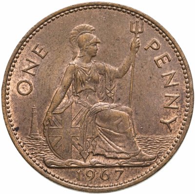 купить Великобритания 1 пенни (penny) 1967