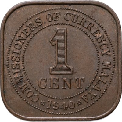 купить Малайя 1 цент (cent) 1940 с портретом Короля Георга 6