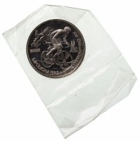 купить 1 рубль 1991 Proof XXV Олимпийские игры 1992 года, Барселона велосипедный спорт (велосипед), в запайке